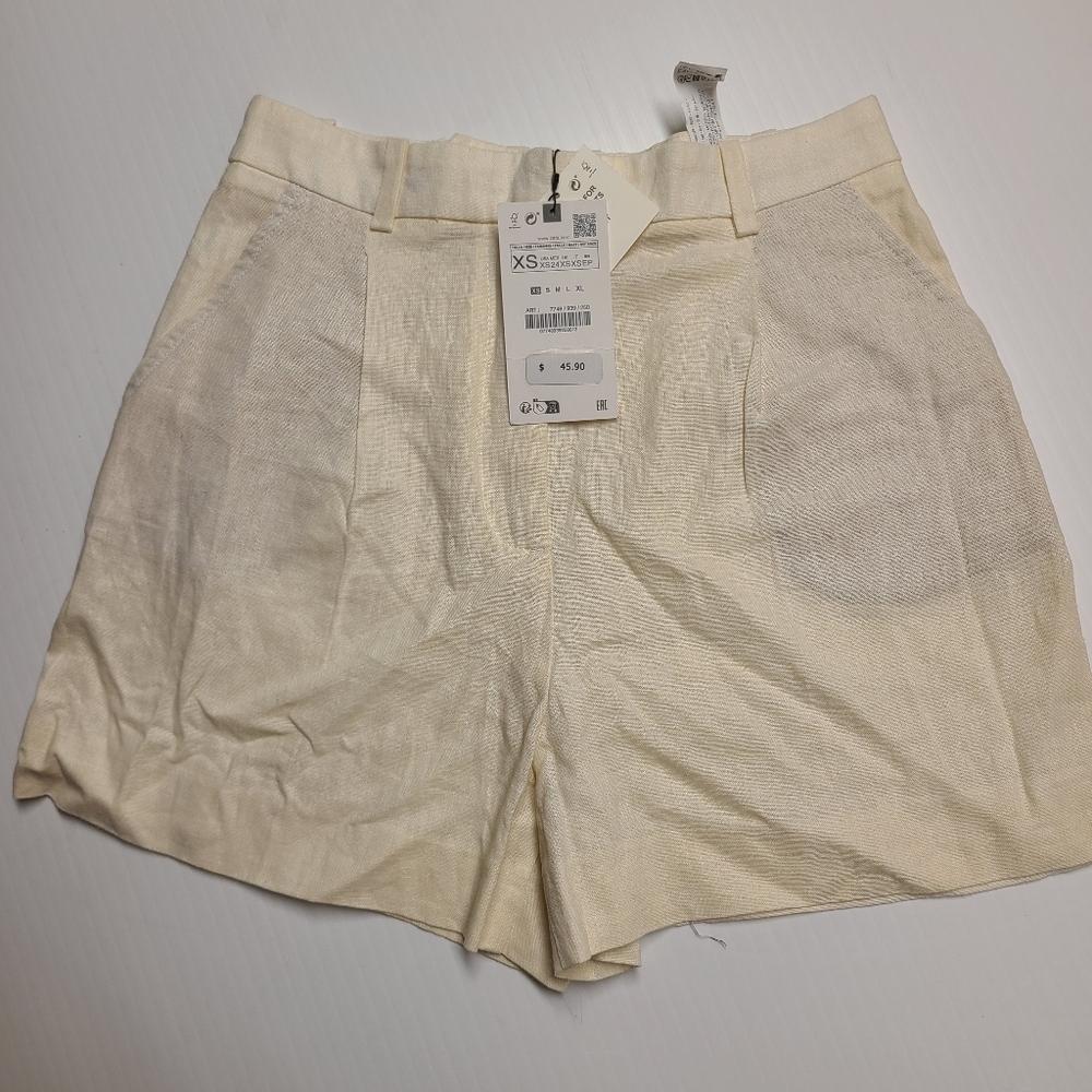 ZARA WOMENS SHORTS LIENEN SIZE XS 7748/939/250